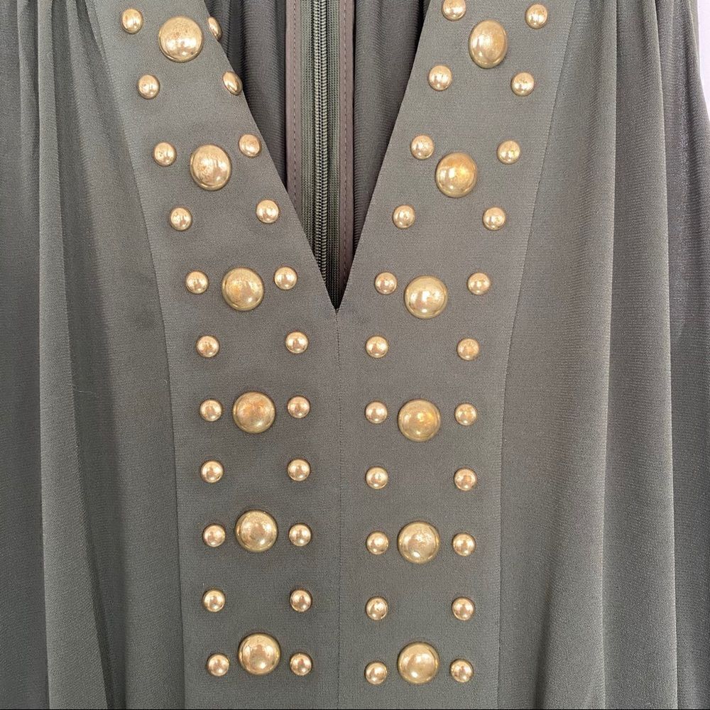 Michael Kors Gold Studded Dress Green XS - Picture 13 of 16